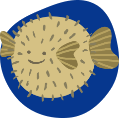 cartoon puffer fish